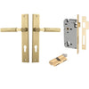 Iver Door Handle Brunswick Rectangular Euro Key/Key Brushed Gold PVD Entrance Kit