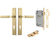 Iver Door Handle Brunswick Rectangular Euro Key/Thumb Brushed Gold PVD Entrance Kit