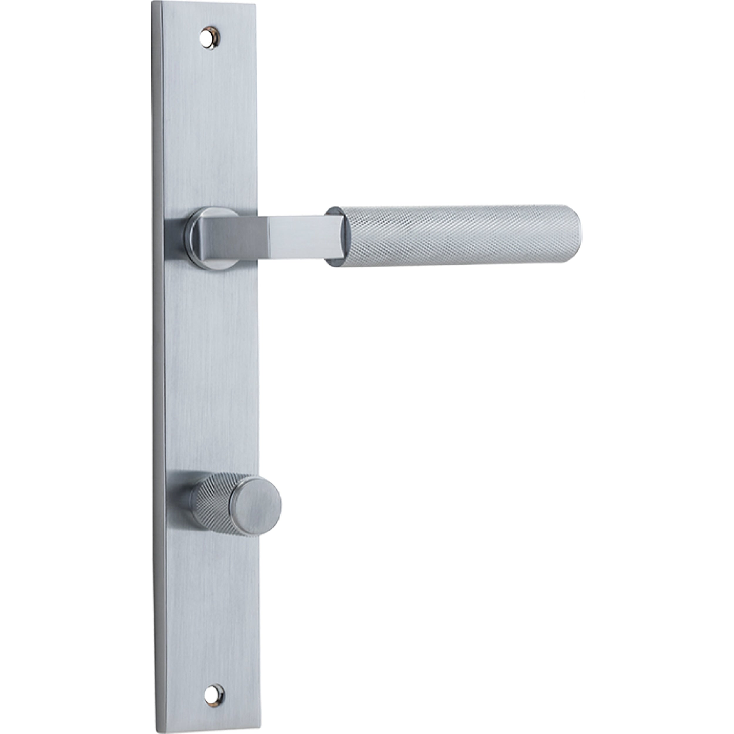 Iver Door Handle Brunswick Rectangular Privacy Brushed Chrome