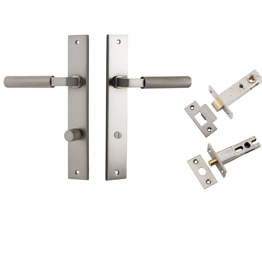 Iver Door Handle Brunswick Rectangular Privacy Satin Nickel Privacy Kit