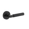 Iver Door Handle Brunswick Rose Round Matt Black Inbuilt Privacy Kit