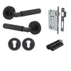 Iver Door Handle Brunswick Rose Round Pair Key/Key Matt Black Entrance Kit