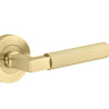 Iver Door Handle Brunswick Round Rose Inbuilt Privacy Pair Kit Brushed Gold PVD