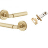 Iver Door Handle Brunswick Round Rose Pair Brushed Gold PVD Passage Kit