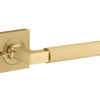 Iver Door Handle Brunswick Square Rose Inbuilt Privacy Pair Kit Brushed Gold PVD