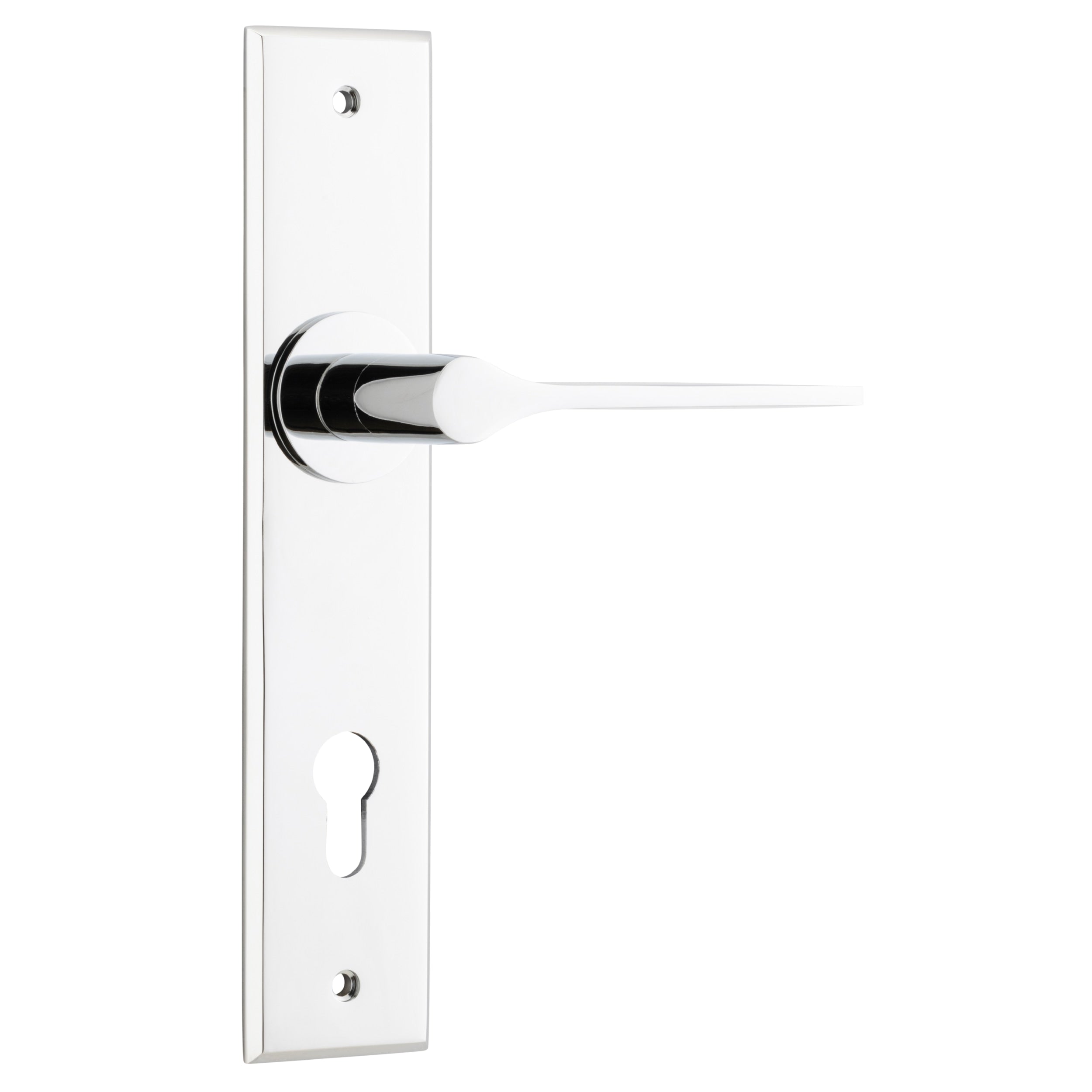 Iver Door Handle Como Chamfered Euro Polished Chrome