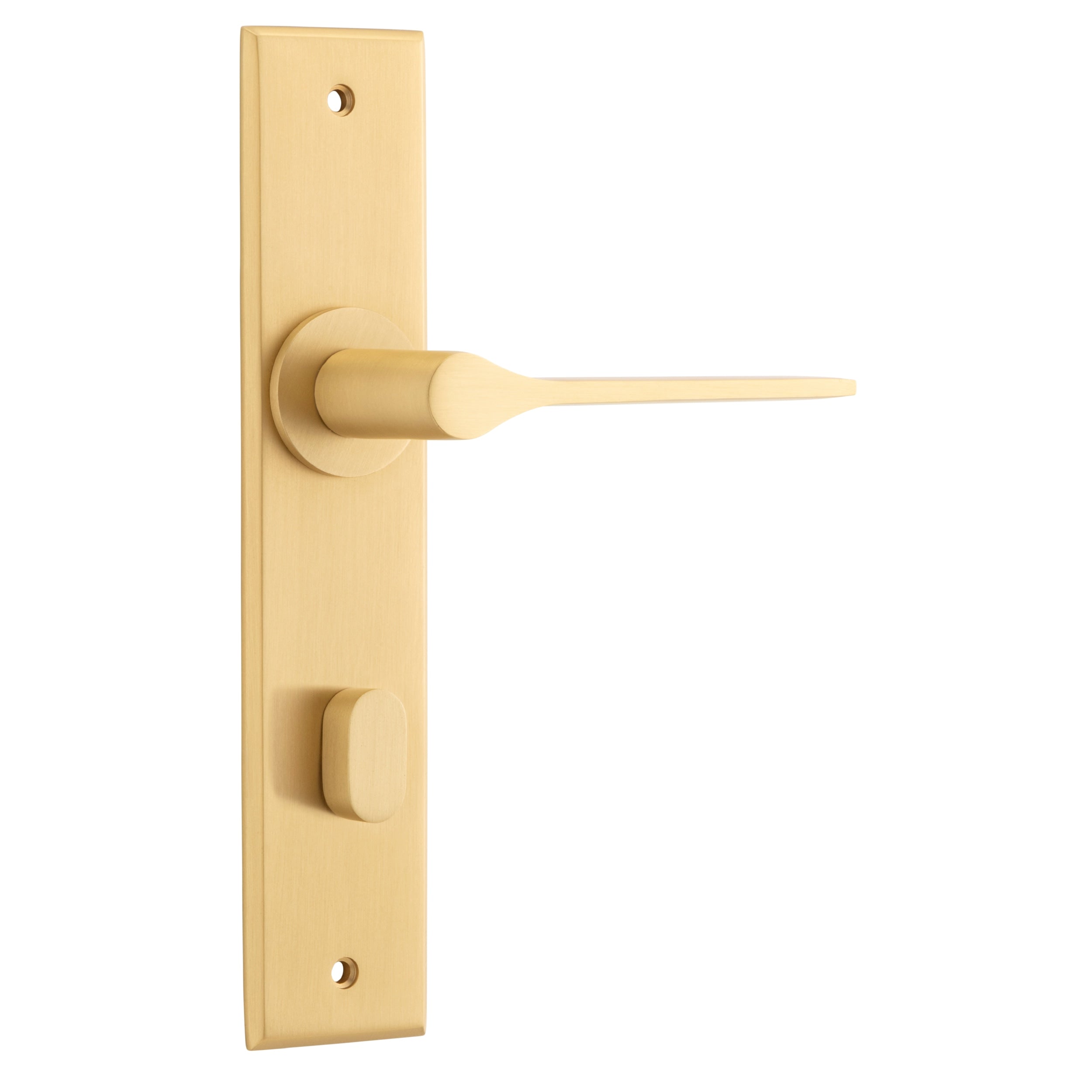 Iver Door Handle Como Chamfered Privacy Brushed Brass