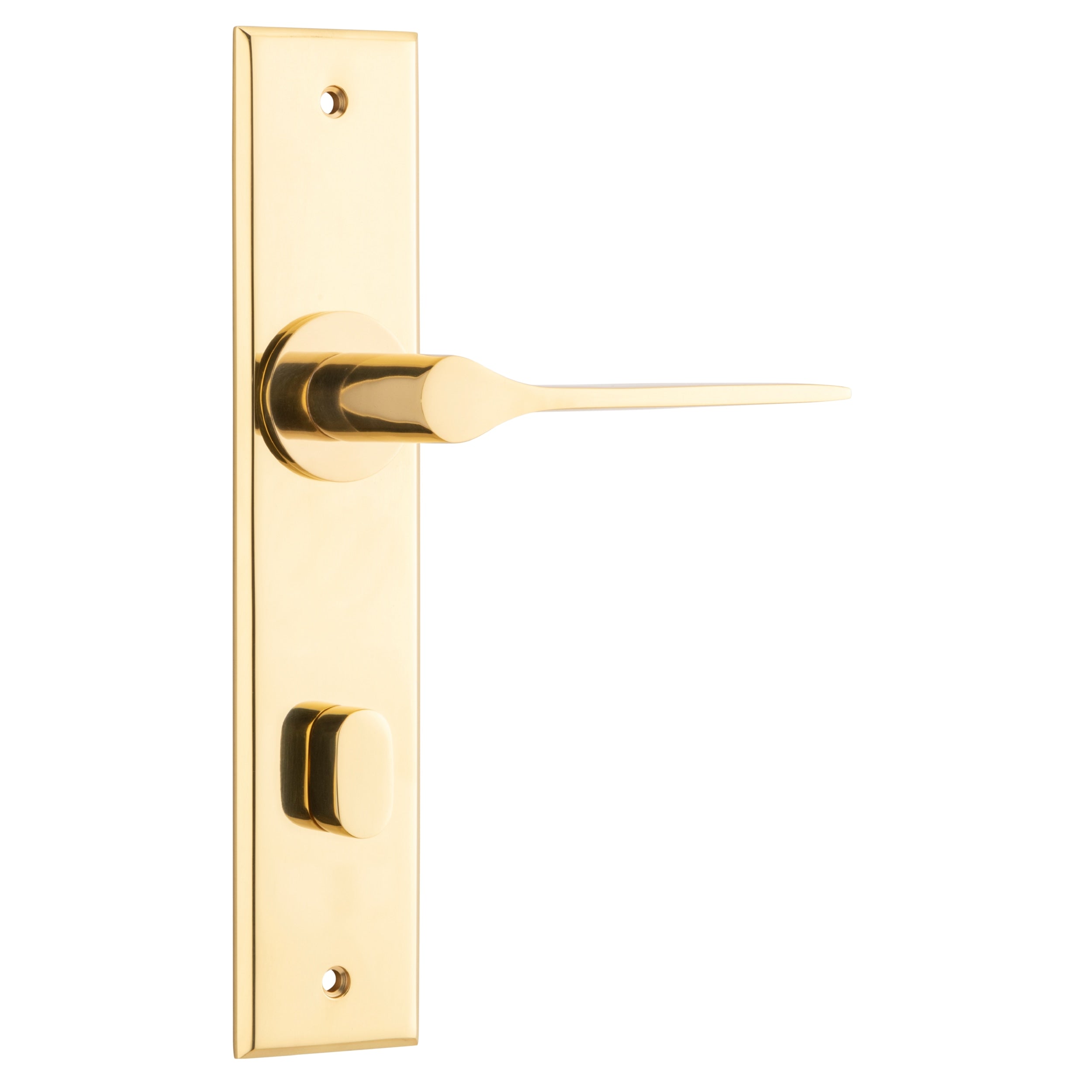 Iver Door Handle Como Chamfered Privacy Polished Brass