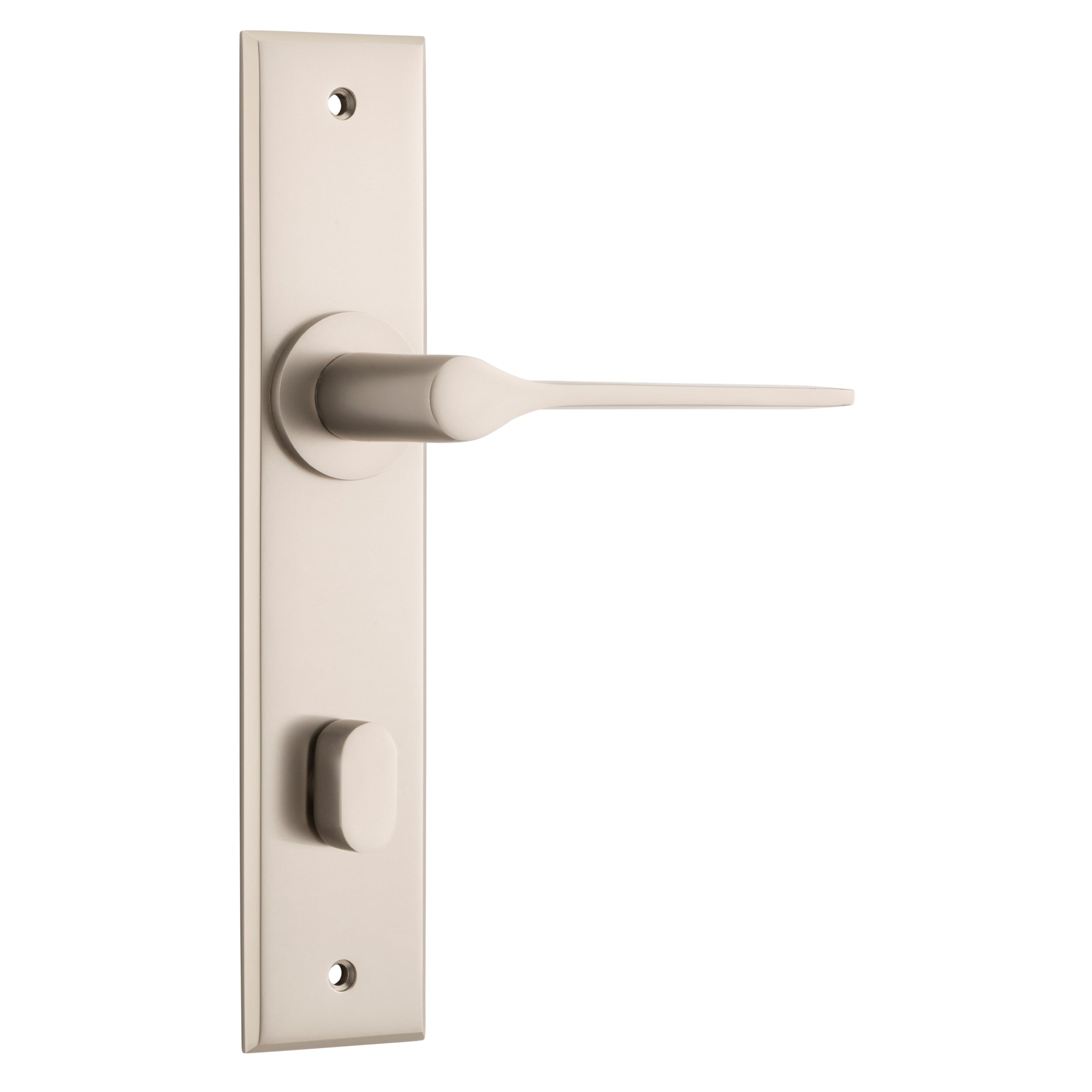 Iver Door Handle Como Chamfered Privacy Satin Nickel