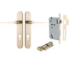 Iver Door Handle Como Oval Euro Pair Key/Thumb Polished Brass Entrance Kit