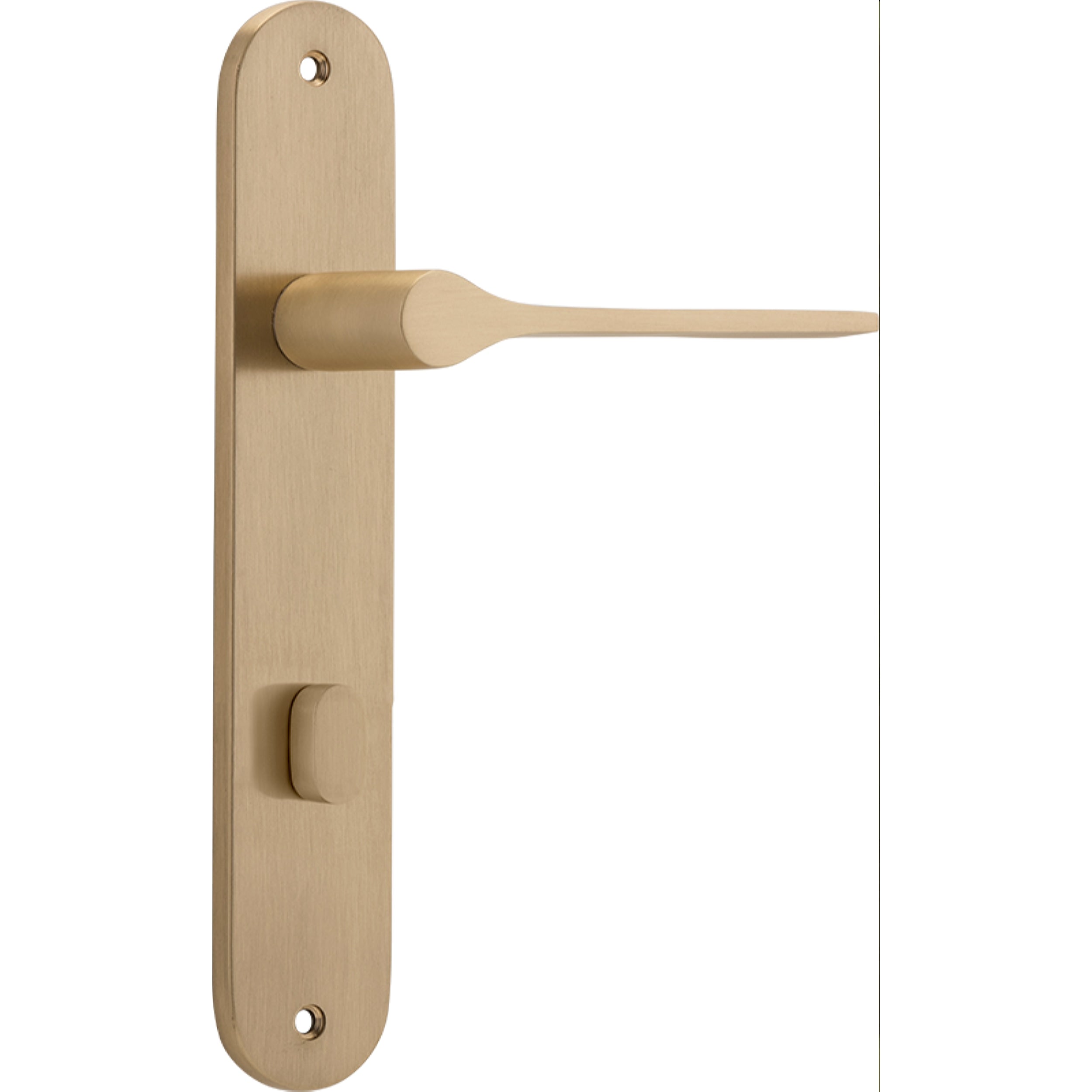 Iver Door Handle Como Oval Privacy Brushed Brass