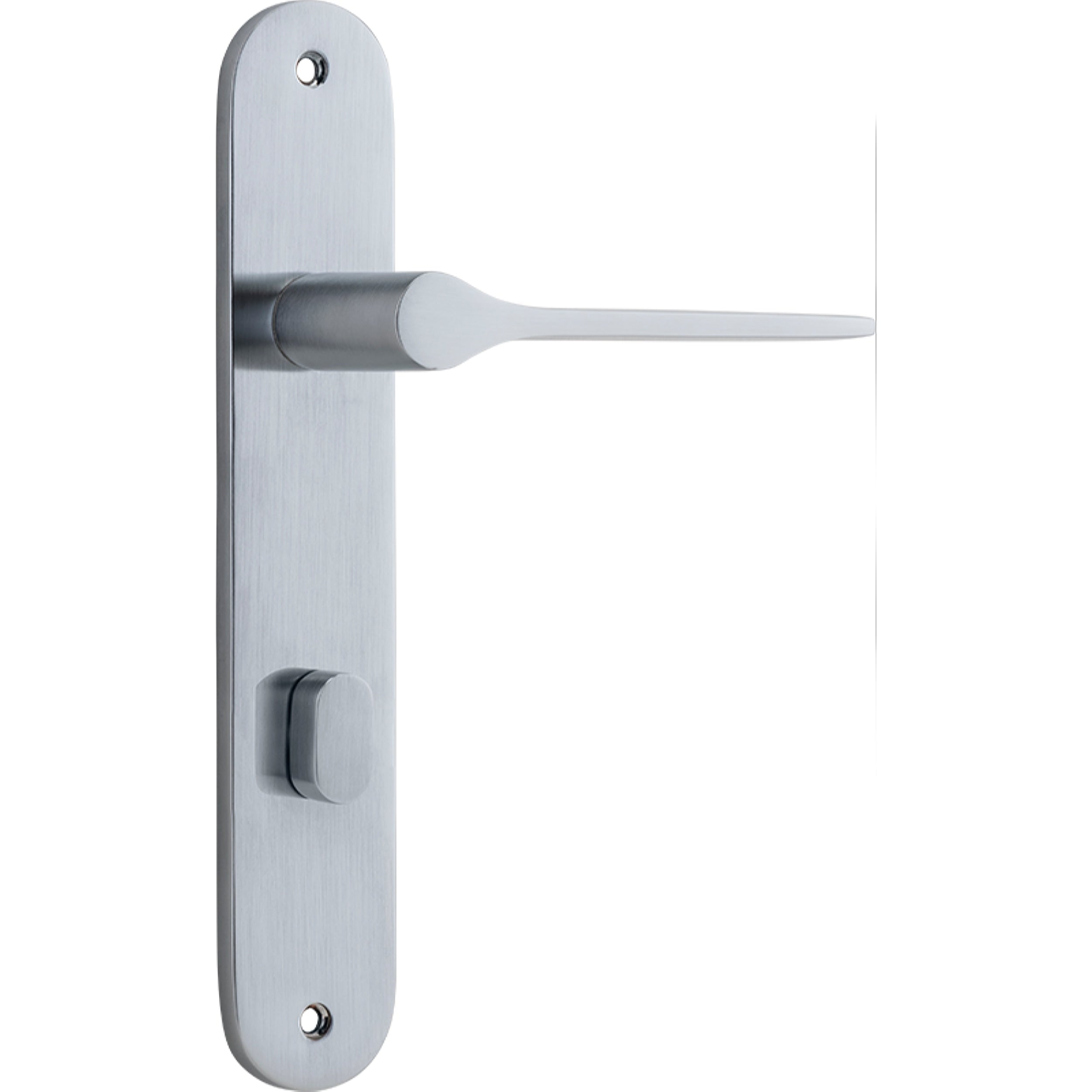 Iver Door Handle Como Oval Privacy Brushed Chrome