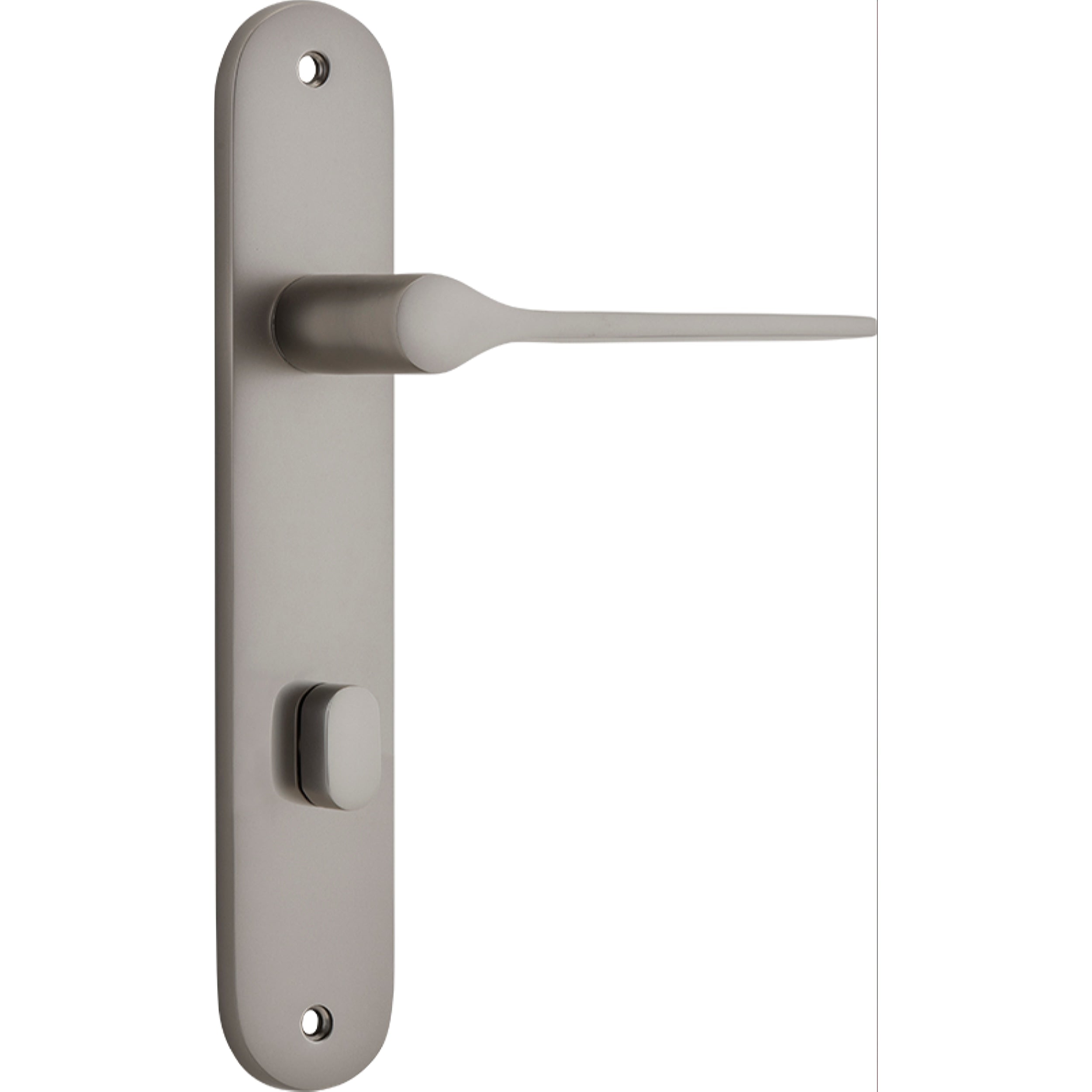 Iver Door Handle Como Oval Privacy Satin Nickel