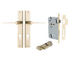 Iver Door Handle Como Rectangular Euro Pair Key/Thumb Polished Brass Entrance Kit