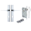 Iver Door Handle Como Rectangular Euro Pair Key/Thumb Polished Chrome Entrance Kit