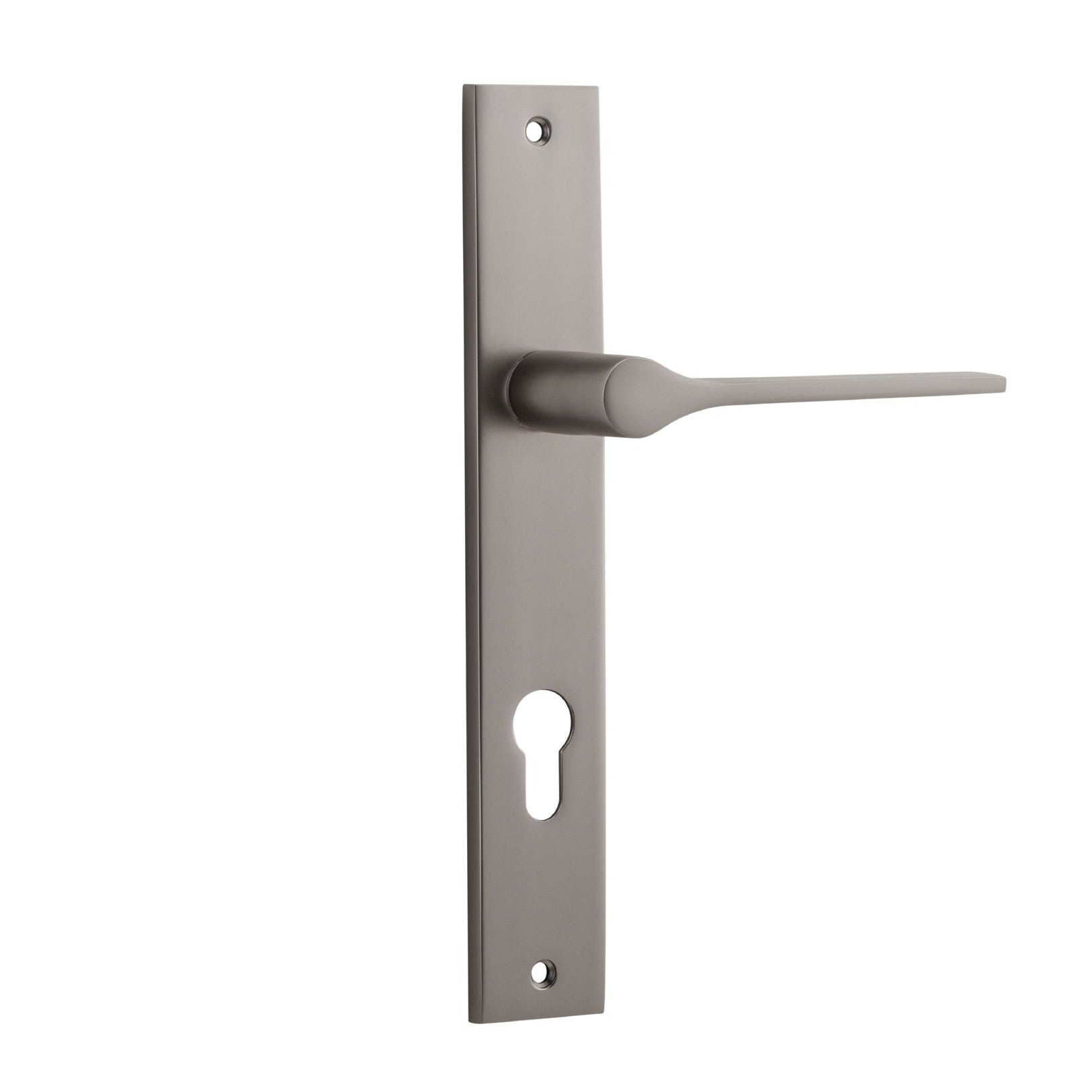 Iver Door Handle Como Rectangular Euro Satin Nickel