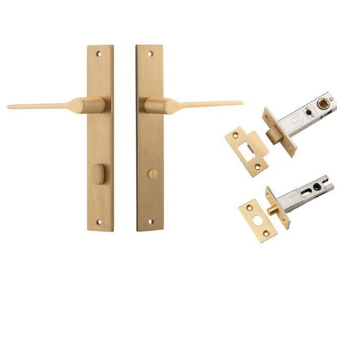 Iver Door Handle Como Rectangular Privacy Brushed Brass Privacy Kit