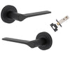 Iver Door Handle Como Rose Round Matt Black Passage Kit