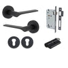 Iver Door Handle Como Rose Round Pair Key/Key Matt Black Entrance Kit