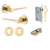 Iver Door Handle Como Rose Round Pair Key/Key Polished Brass Entrance Kit