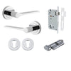 Iver Door Handle Como Rose Round Pair Key/Thumb Polished Chrome Entrance Kit