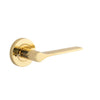 Iver Door Handle Como Rose Round Polished Brass Inbuilt Privacy Kit