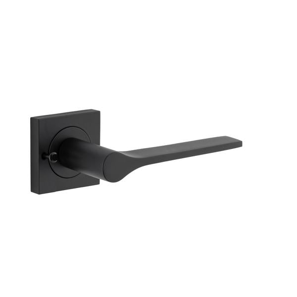 Iver Door Handle Como Rose Square Matt Black Inbuilt Privacy Kit