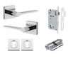 Iver Door Handle Como Rose Square Pair Key/Key Polished Chrome Entrance Kit