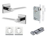 Iver Door Handle Como Rose Square Pair Key/Thumb Polished Chrome Entrance Kit