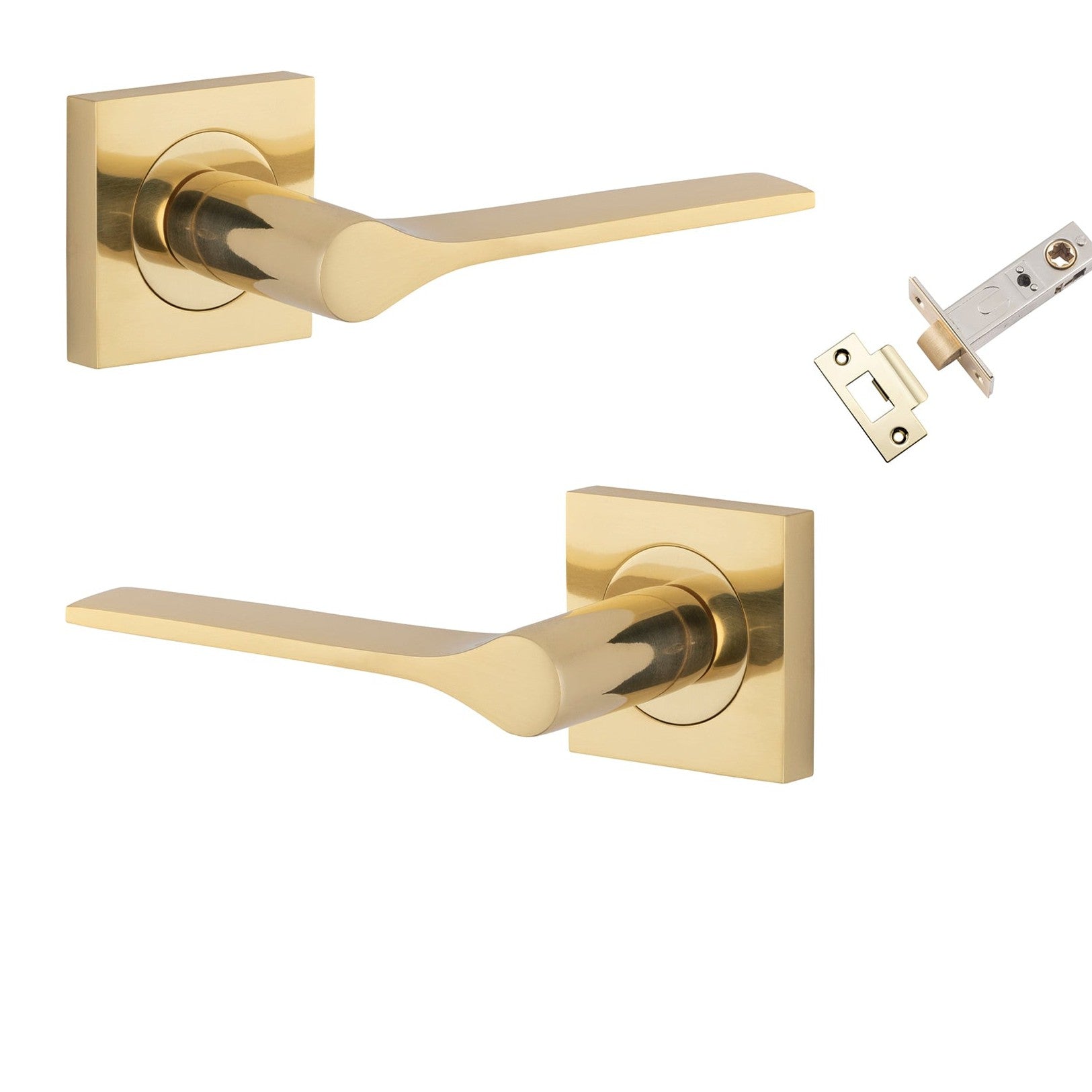 Iver Door Handle Como Rose Square Polished Brass Passage Kit