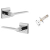 Iver Door Handle Como Rose Square Polished Chrome Inbuilt Privacy Kit