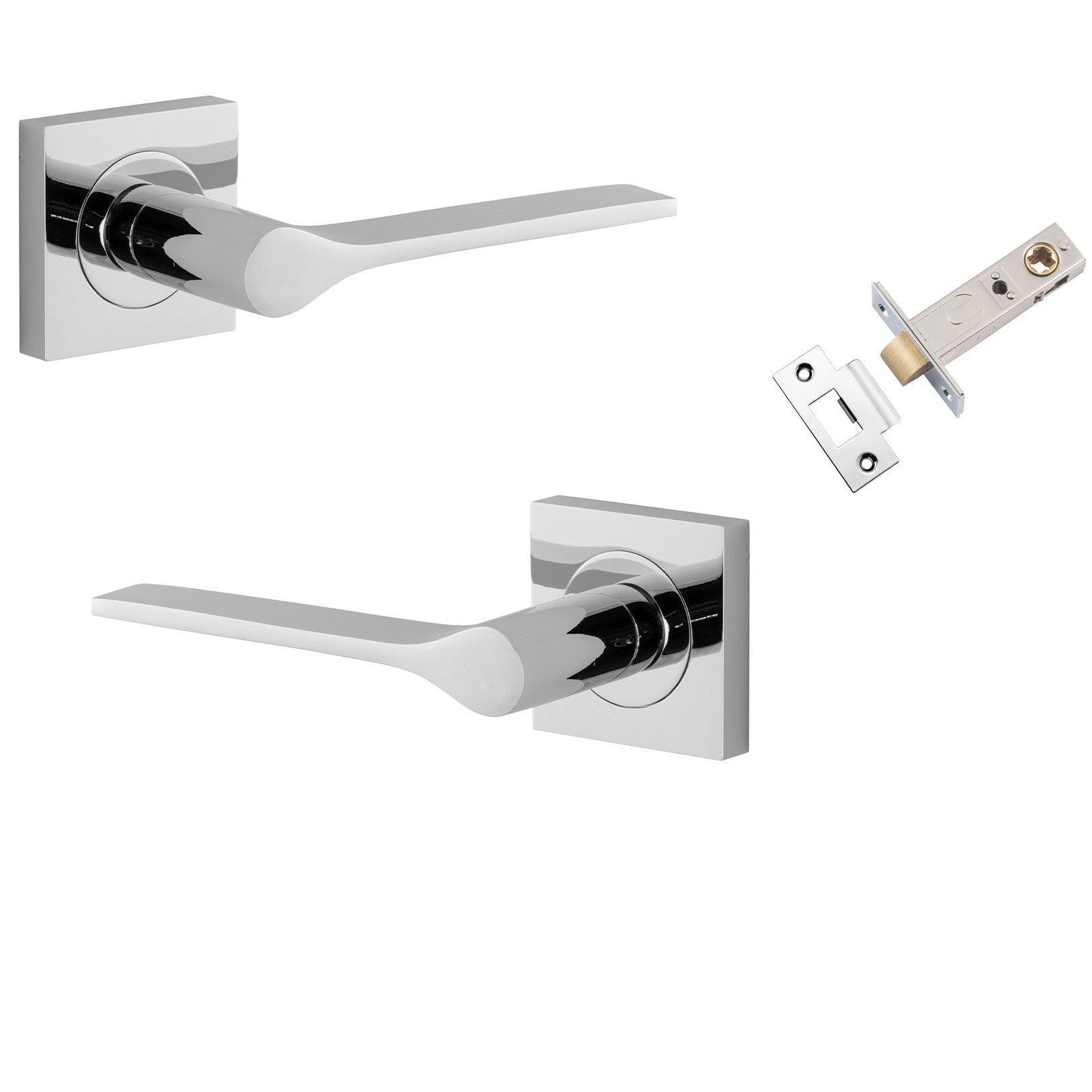 Iver Door Handle Como Rose Square Polished Chrome Passage Kit