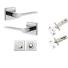 Iver Door Handle Como Rose Square Polished Chrome Privacy Kit