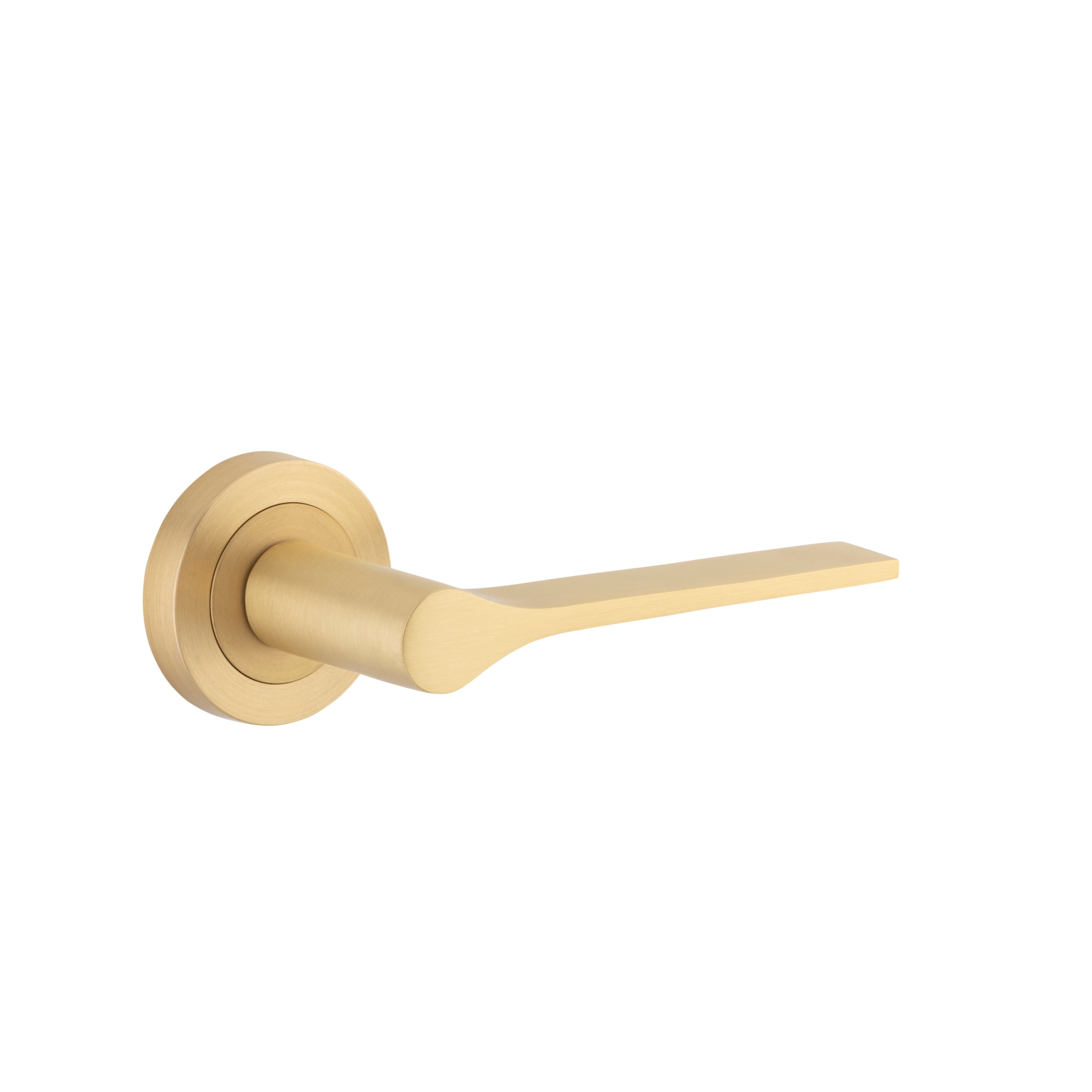 Iver Door Handle Como Round Rose Pair Brushed Brass