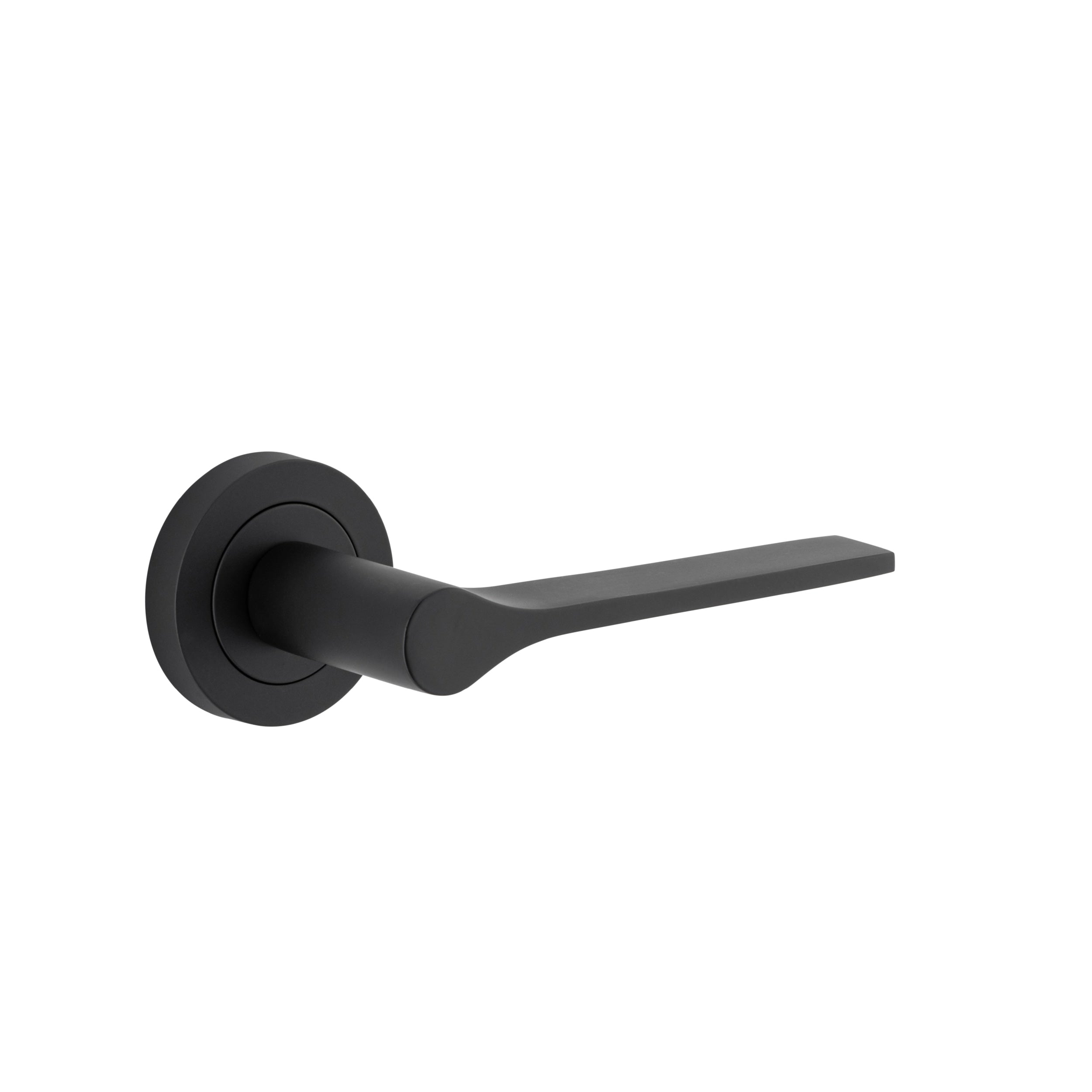 Iver Door Handle Como Round Rose Pair Matt Black