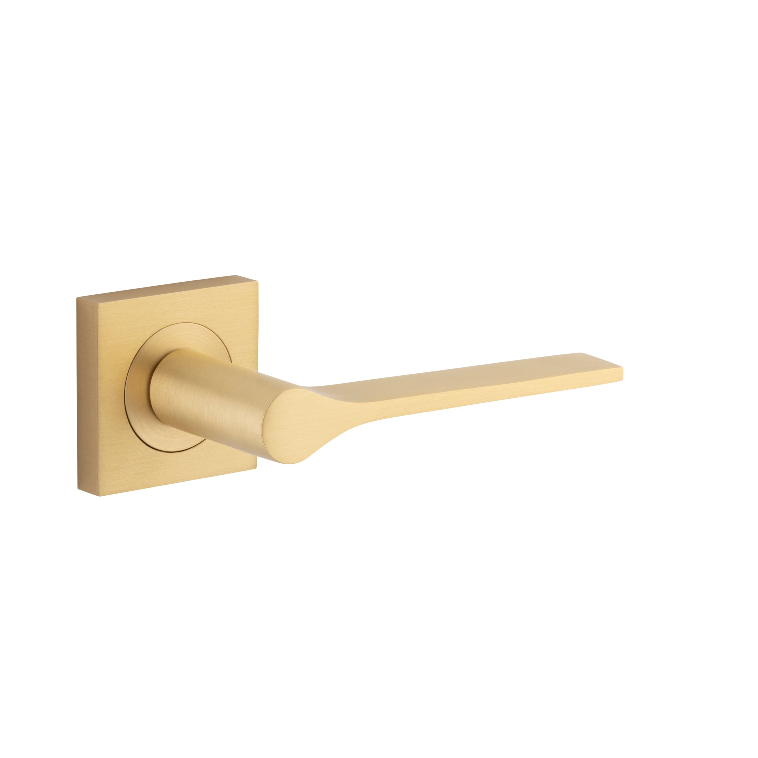 Iver Door Handle Como Square Rose Pair Brushed Brass