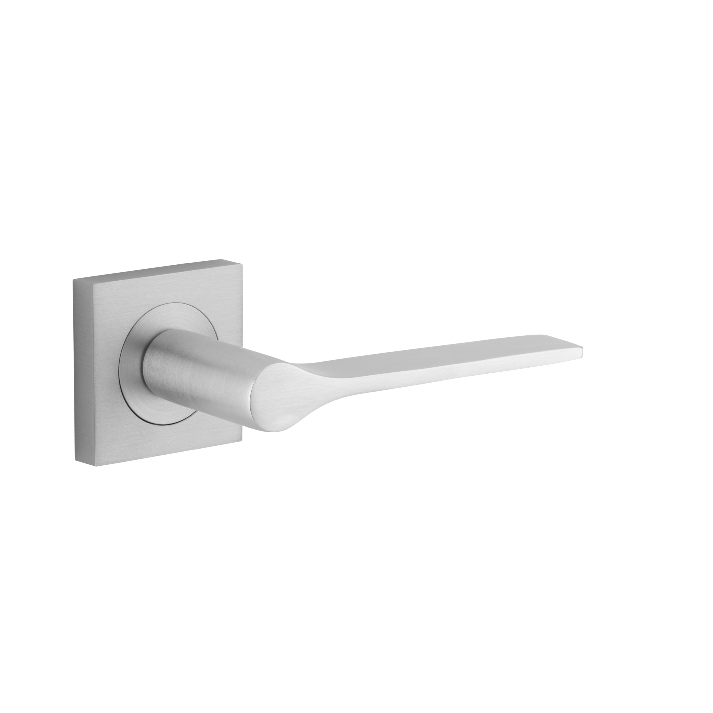 Iver Door Handle Como Square Rose Pair Brushed Chrome