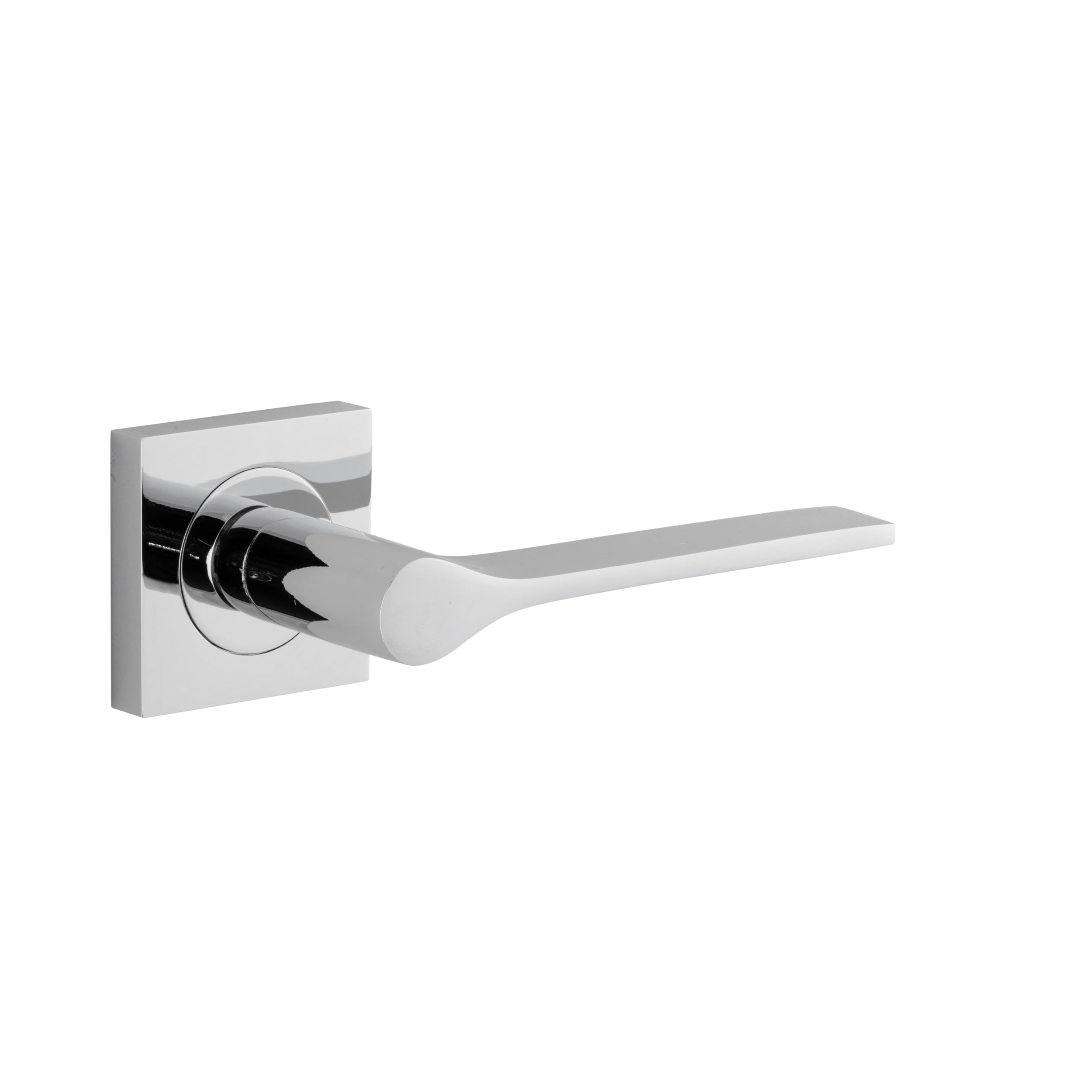 Iver Door Handle Como Square Rose Pair Polished Chrome