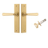 Iver Door Handle Copenhagen Chamfered Brushed Brass Passage Kit