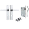 Iver Door Handle Copenhagen Chamfered Key/Key Brushed Chrome Entrance Kit