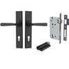 Iver Door Handle Copenhagen Chamfered Key/Key Matt Black Entrance Kit