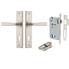 Iver Door Handle Copenhagen Chamfered Key/Key Satin Nickel Entrance Kit