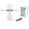 Iver Door Handle Copenhagen Chamfered Key/Thumb Polished Chrome Entrance Kit