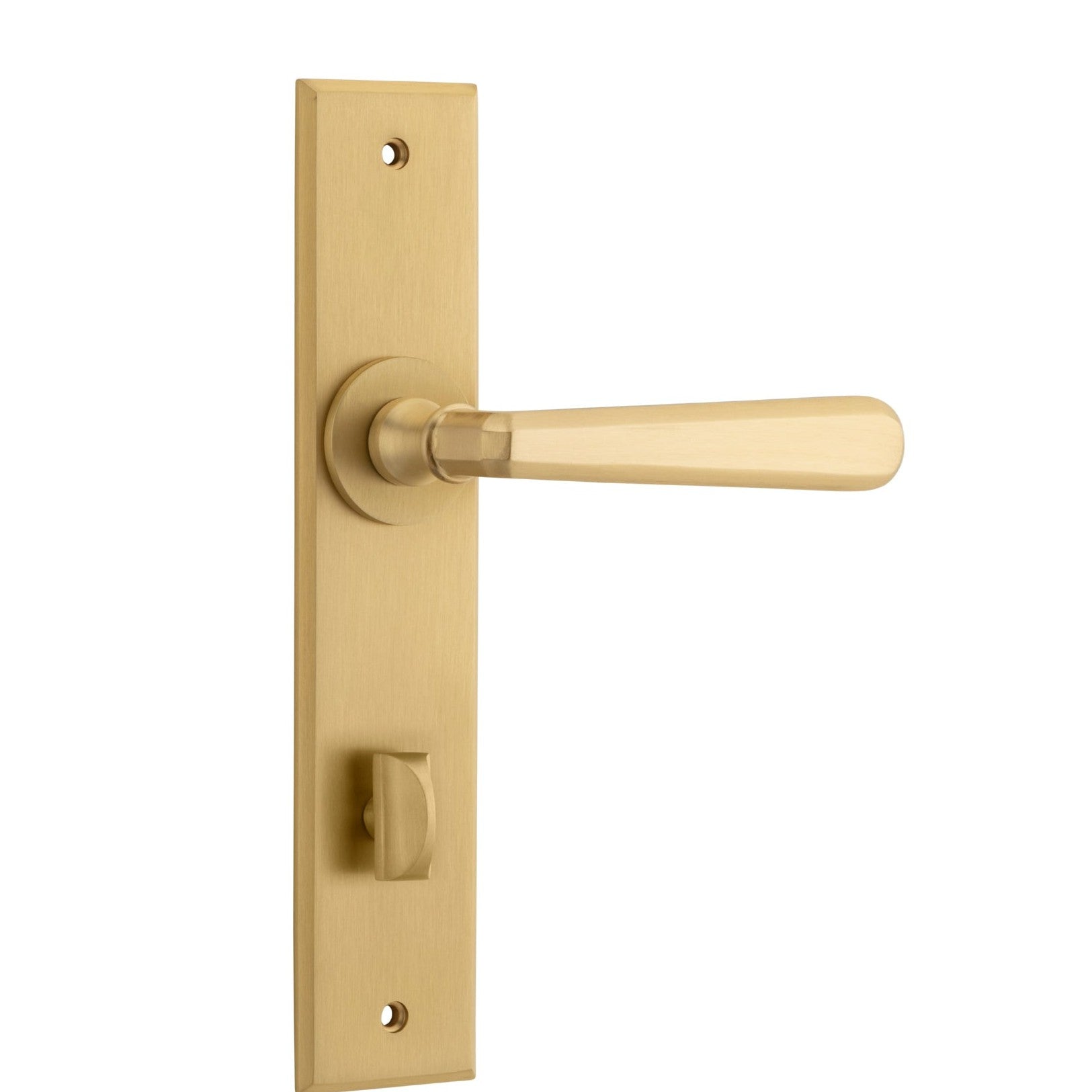 Iver Door Handle Copenhagen Chamfered Privacy Pair Brushed Brass