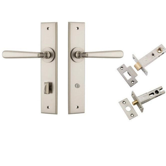 Iver Door Handle Copenhagen Chamfered Privacy Satin Nickel Privacy Kit