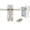 Iver Door Handle Copenhagen Oval Euro Pair Key/Key Satin Nickel Entrance Kit