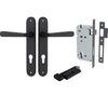 Iver Door Handle Copenhagen Oval Euro Pair Key/Thumb Matt Black Entrance Kit