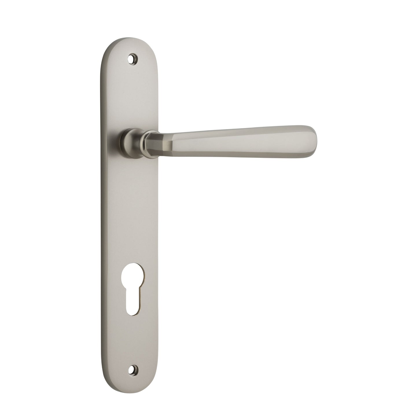 Iver Door Handle Copenhagen Oval Euro Pair Satin Nickel