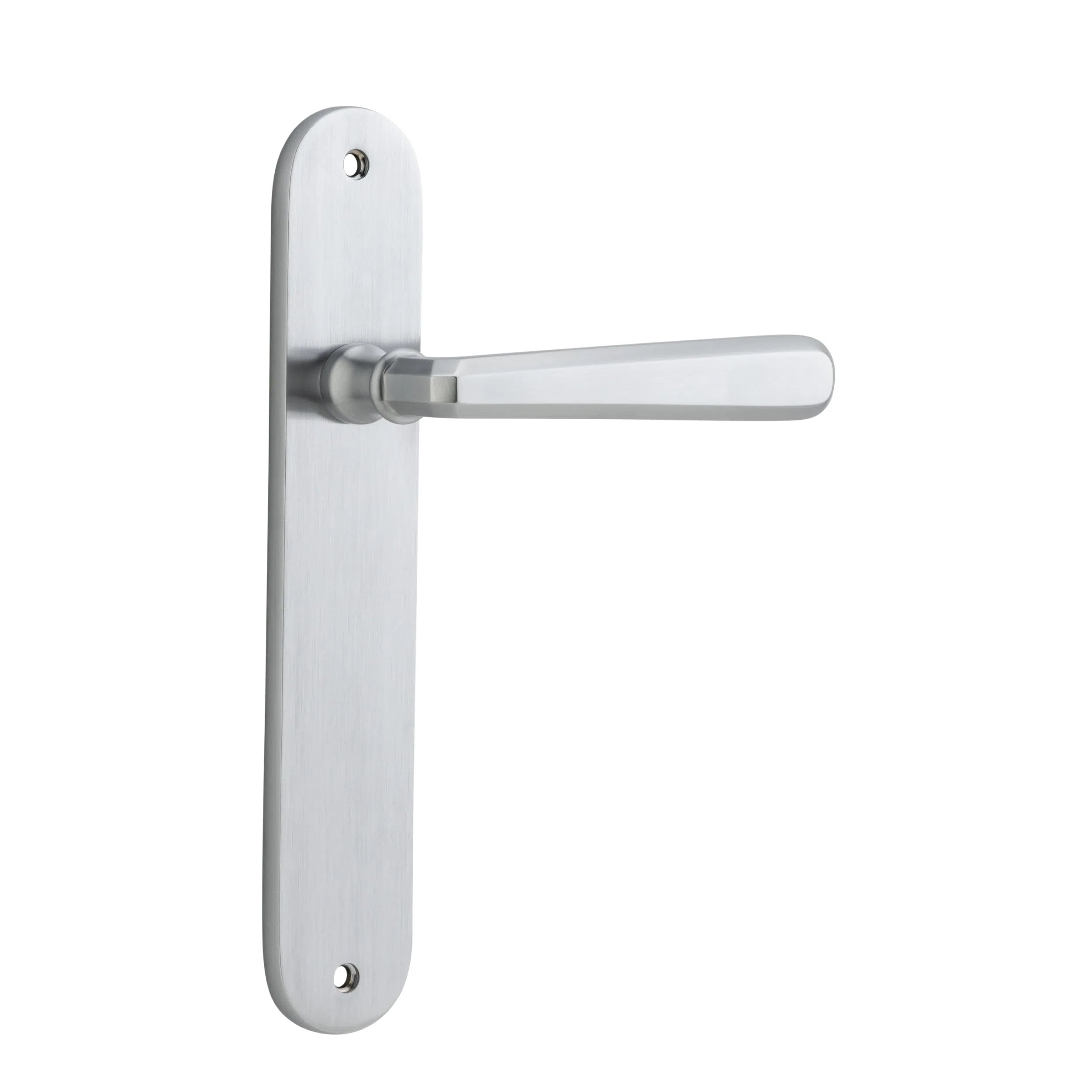 Iver Door Handle Copenhagen Oval Latch Pair Brushed Chrome