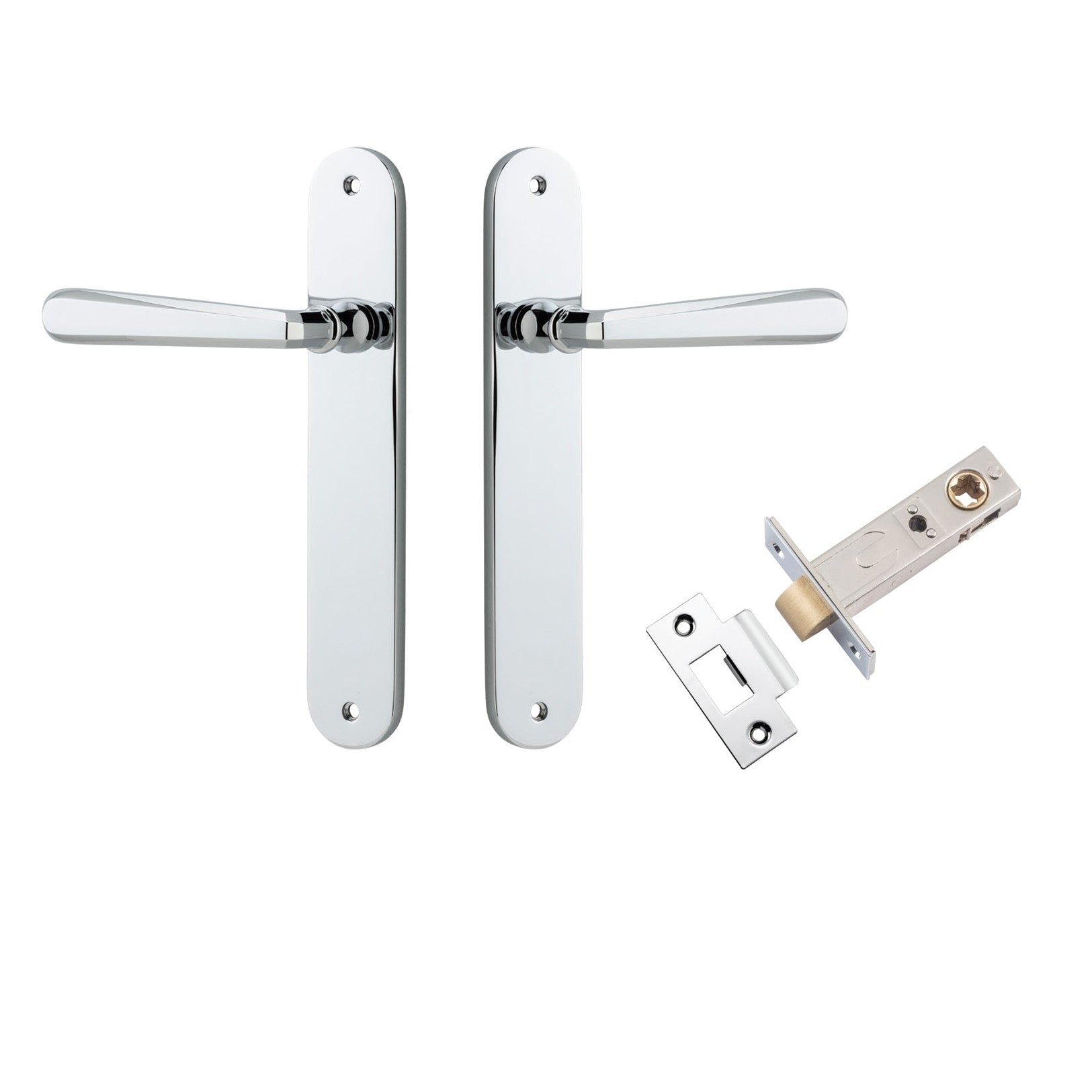 Iver Door Handle Copenhagen Oval Latch Pair Polished Chrome Passage Kit